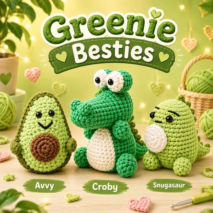 Greenie Besties — 3 Crochet Kits