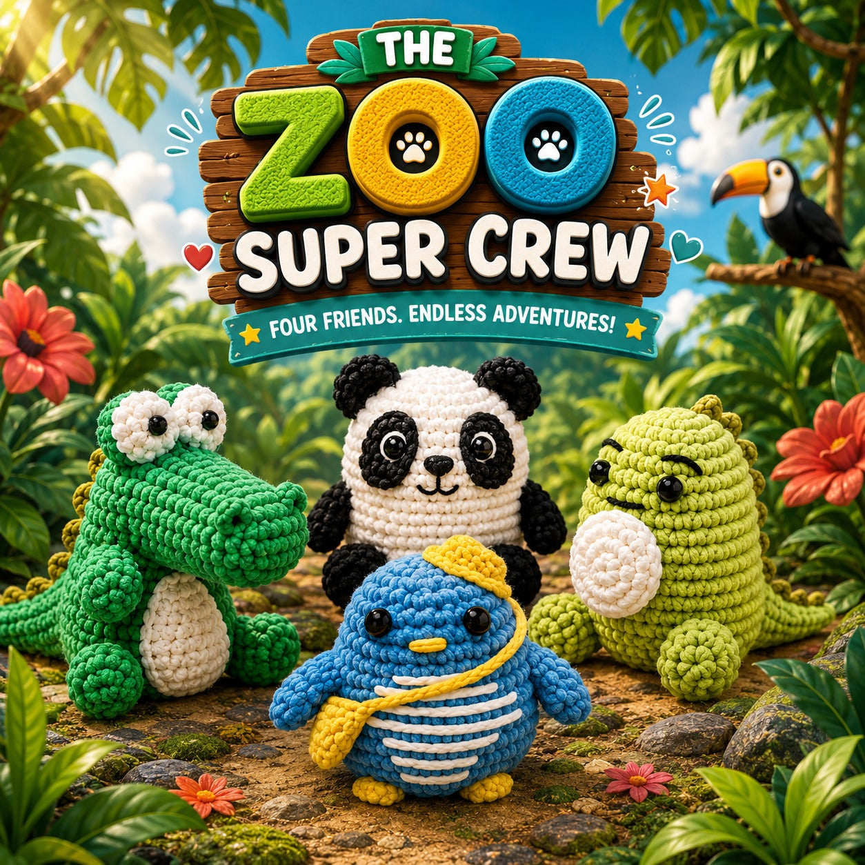 The Zoo Crew — 4 Crochet Kits