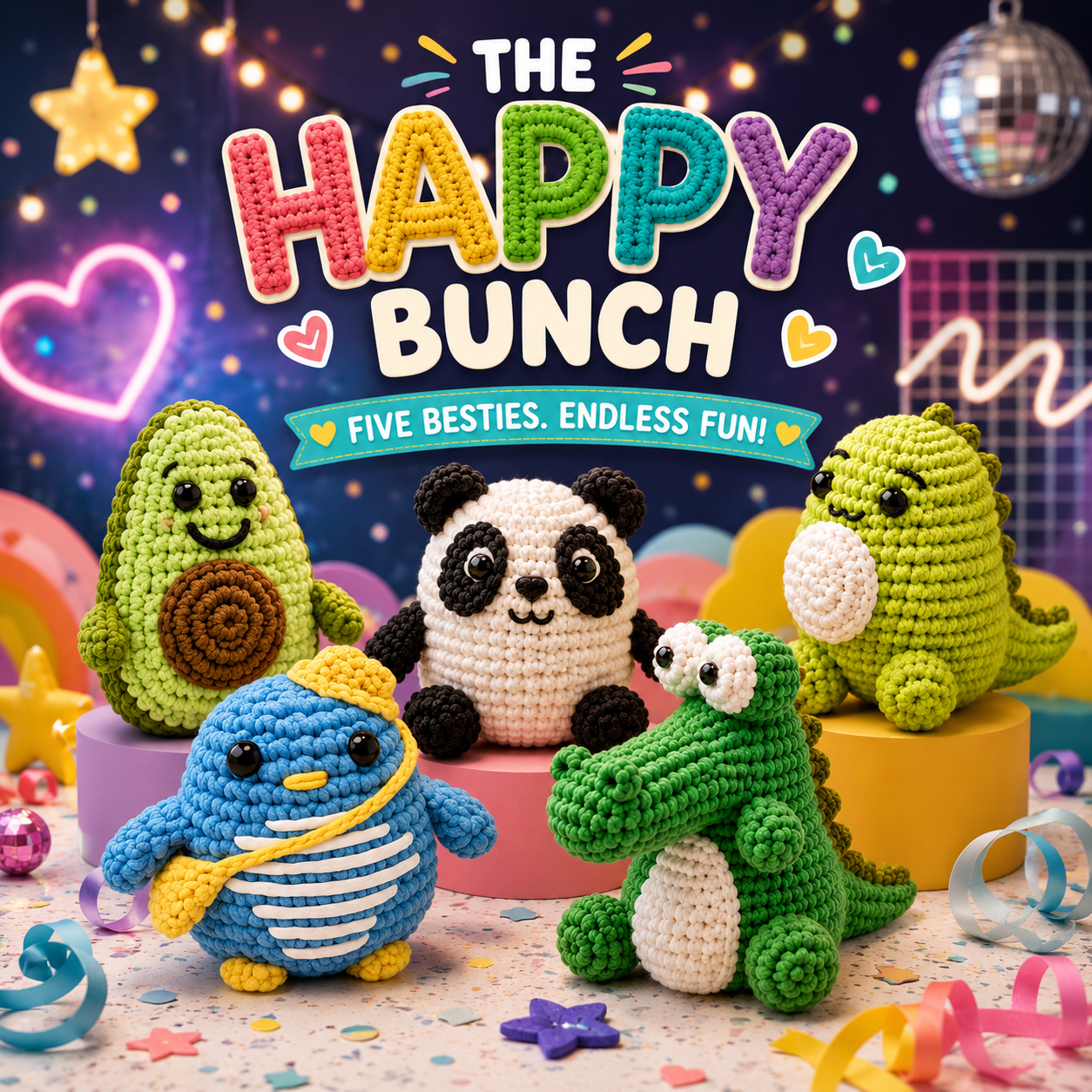 The Happy Bunch — 5 Crochet Kits