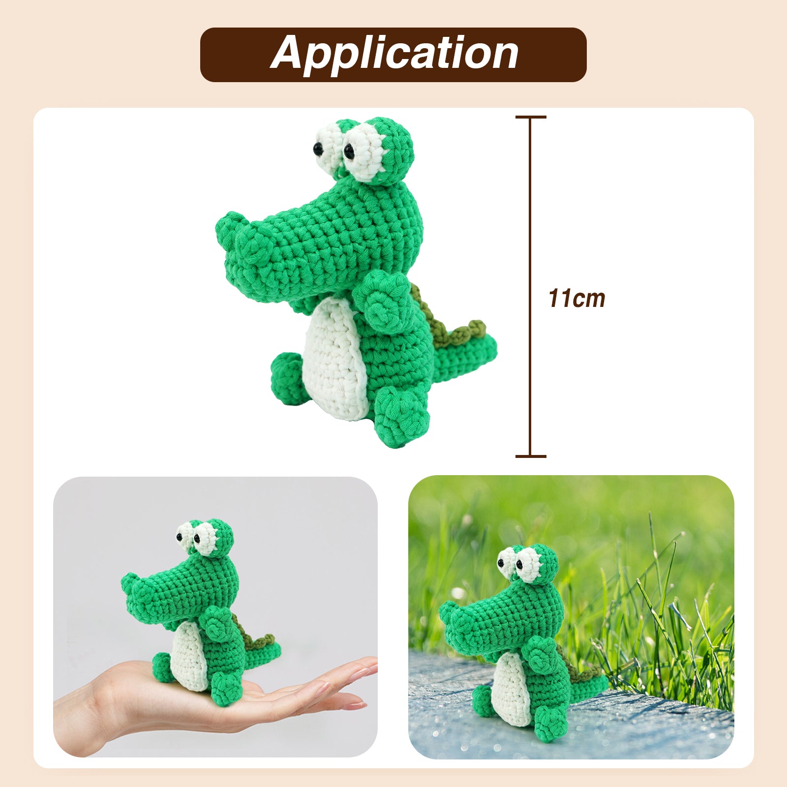 Crocodile beginner crochet kit by yammiami