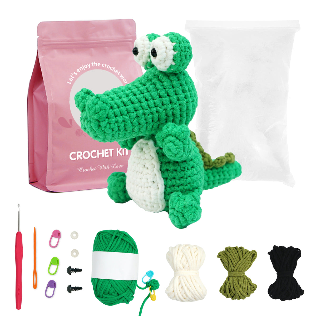 Crocodile beginner crochet kit by yammiami