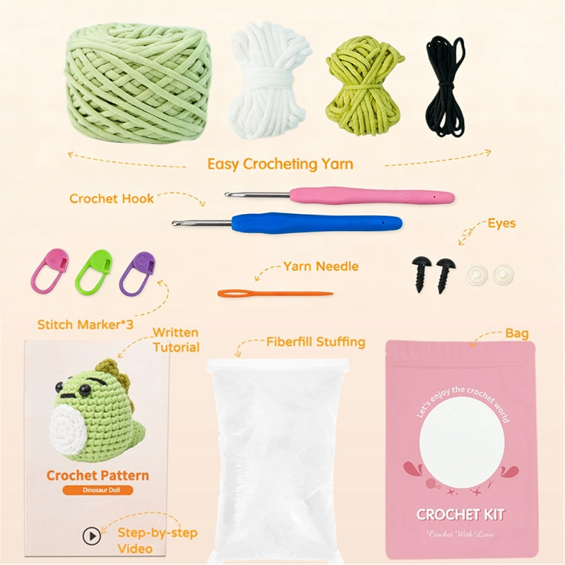Dinosaur beginner crochet kit by yammiami