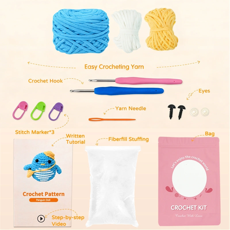 Penguin beginner crochet kit by yammiami